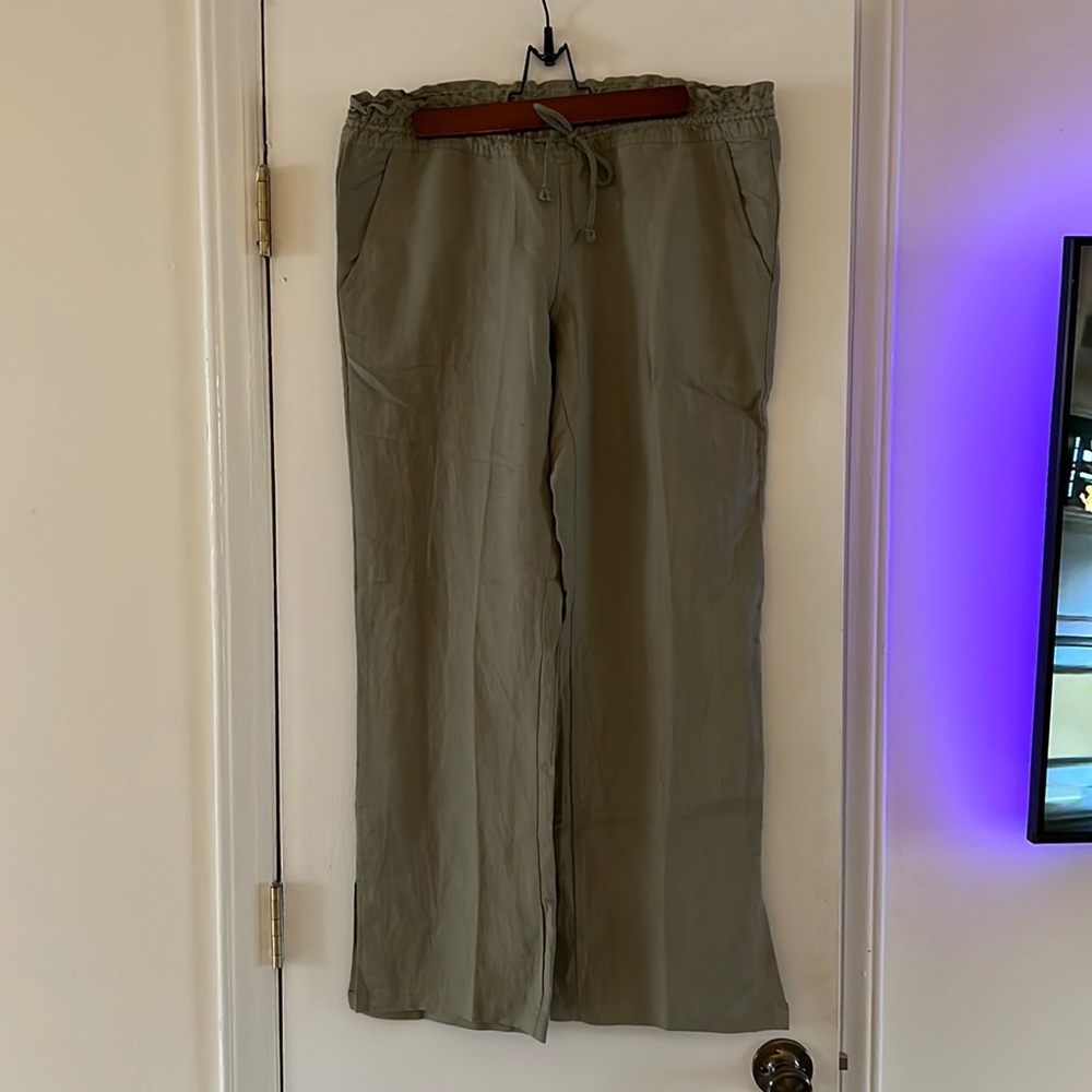 Salt Life Live Salty M Flax Linen and Viscose Pants